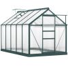 6' x 10' Greenhouse for Outdoors, Polycarbonate Greenhouse with Rain Gutter and Roof Vent