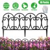 10 Packs Garden Decorative Lawn Edging Border PP Garden Fence Panels Easy Assembly Outdoor Flower Bed Landscape Fencing No-Dig Spikes with Gloves Tota
