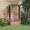 Garden Planter with Trellis: Wooden Construction for Climbing Plants, Includes Drainage, 70.75" Height|