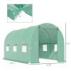 Backyard Greenhouse 15 x 7 x 7 with Door Ventilation Windows Outdoor Tunnel Walk-In Garden Plant Growing House Green