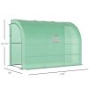 10' x 5' Lean to Green House, Walk-in GreenHouse with 2 Doors and Windows, PE Cover and 3 Shelves, Green