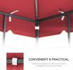 10x10 Ft Outdoor Patio Gazebo Replacement Canopy,Double Tiered Gazebo Tent Roof Top Cover Only GreatWall border(Frame Not Include)-Red