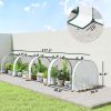 Mini Greenhouse, Portable Greenhouse with 4 Roll-Up Doors, PE Cover, 177.2" x 39.4" x 31.5", White