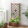 Wood Planter Raised Garden Bed with Trellis