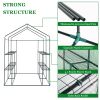 143x143x195cm Black Iron Pipe Steeple With 8 Pieces Grid Flower Stand With Zipper Rolling Door PE Cloth Greenhouse(SAME AS 54690859)