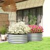 Set of 2 Raised Garden Bed, Metal Planter Box with Safety Edging, Easy-to-assemble Stock Tank 3'x3'x1.4' Silver