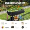 Raised Garden Bed, 42.5 x 19.5 x 31.5 inch Galvanized Metal Planter Box, Elevated Outdoor Planting Boxes with Legs