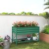 40" x 20" x 10" Raised Garden Bed for Flowers and Vegetables, Metal Raised Flower Beds with Legs, 37 gallons, Green