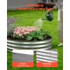 Galvanized Raised Garden Bed, 8 x 4 x 1 ft, Oval Metal Planter Box Kit Outdoor, Bottomless Elevated Garden Box with Gloves, Rustproof Alu-Zinc