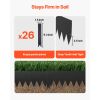 Galvanized Steel Landscape Edging, 24-Pack 40 x 8 Inch Metal Edging for Landscaping with 26 Mounting Clips