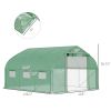High Tunnel Greenhouse 11.5' Large Walk-In with Mesh Door and Windows