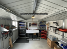12x10 Ft Metal garden sheds outdoor storage sheds grey with window with Goods Shelves