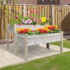 Two-Tier Wooden Elevated Garden Bed with Legs, Large Capacity 45x45 Outdoor Planter for Vegetables, Flowers, and Herbs, Ideal for Gardeners, Natural