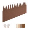 Steel Landscape Edging, 6 Packs 40 x 8 in Weather-Resistant & Pre-Rust Metal Landscape Edging, Bendable Garden Edging Border