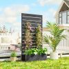 Trellis Planter for Climbing Plants, Raised Garden Bed with Trellis, Planter Box for Outdoor Garden, Black