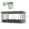 Raised Garden Bed with Protective Cage and Shade Gray for Flowers and Vegetables
