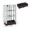 Garden Bed with Trellis, Outdoor Plant Box with PE Cover, Drainage Holes and Zipper Door, 31.5" x 15.7" x 48.8", Brown