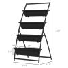 4-Tier Vertical Garden Planter Black Outdoor Plant Stand for Vegetables Flowers with 4 Boxes