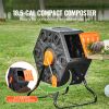 Compost Bin, 18.5-Gal Composting Tumbler, Compact Single Rotating Chamber with Sliding Door and Steel Frame
