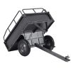 Garden Utility Trailer, 10 Cu. Ft & 500lbs Capacity, ATV UTV Hauling Trailer, Tow Behind Steel Dump Cart with 14" Tires, Hand Pull or Foot Pedal