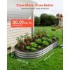 Galvanized Raised Garden Bed, 8 x 4 x 1 ft, Oval Metal Planter Box Kit Outdoor, Bottomless Elevated Garden Box with Gloves, Rustproof Alu-Zinc