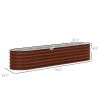 7.9' x 2' x 1.4' Galvanized Raised Garden Bed Kit, Metal Planter Box with Safety Edging, Brown
