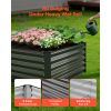 2 Pack Galvanized Raised Garden Beds, 6.67 x 3.35 x 1.51 ft, Rectangular Metal Planter Boxes Kit Outdoor, Elevated Planting Box with Gloves, Alu-Zinc