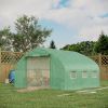 High Tunnel Greenhouse 11.5' Large Walk-In with Mesh Door and Windows