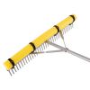 Landscape Rake, 36 inch Wide Head 102 inch Handle, Large Heavy Duty Aluminum Landscaping Leaf Rake Tool, Asphalt Level for Loosening Soil