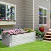 Galvanized Raised Garden Bed, Steel Outdoor Planters with Reinforced Rods, 71" x 36" x 23", Silver