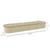 7.9ft Galvanized Raised Garden Bed Kit, Metal Planter Box with Safety Edging for Flowers Vegetables, Cream White