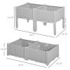 4-Piece Raised Garden Planter Gray with Legs Self-Watering for Outdoor Flowers Herbs Vegetables