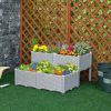 4-Piece Raised Garden Planter Gray with Legs Self-Watering for Outdoor Flowers Herbs Vegetables