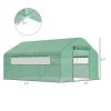 13' x 10' x 6.5' Tunnel Greenhouse Hoop House with Upgraded Galvanized Steel Frame and Large Windows, Green