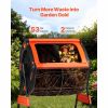 Compost Tumbler, 53 Gallon Dual Chamber Outdoor Tumbling Composter with 2 Sliding Doors and Aeration System