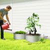 Set of 2 Raised Garden Bed, Metal Planter Box with Safety Edging, Easy-to-assemble Stock Tank 2'x2'x1' Silver