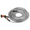 Metal Garden Hose 50 ft, Rust Proof Stainless Steel Water Hose, Heavy Duty Backyard Hose with 10 Function Nozzle, No-Kink & Flexible Water Pipe
