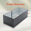 2-Pack 6x3x2 FT Galvanized Metal Raised Garden Beds, Reinforced Rustproof Colored Steel Planter Boxes for Vegetables, Flowers
