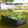 Raised Garden Bed, 8 x 4 x 2 ft Galvanized Metal Planter Box, Outdoor Planting Boxes with Open Base