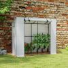 6' x 2' x 5' Walk-in Greenhouse Small Greenhouse for Outdoors with UV-resistant PE Cover, Portable, White