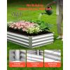 2 Pack Galvanized Raised Garden Beds, 6 x 3 x 1 ft, Rectangular Metal Planter Boxes Kit Outdoor, Bottomless Elevated Planting Box with Gloves