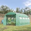 13' x 10' x 6.5' Walk-in Tunnel Greenhouse with 2 Zippered Mesh Doors & 10 Mesh Windows