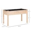 48'' Raised Garden Bed Wooden Elevated Planter Box DIY Paint with Holes for Vegetables Herb Flowers