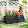 Galvanized Raised Garden Bed, Steel Outdoor Planters with Reinforced Rods, 71" x 36" x 23", Black
