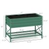 40" x 20" x 10" Raised Garden Bed for Flowers and Vegetables, Metal Raised Flower Beds with Legs, 37 gallons, Green