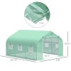 11.5' x 10' x 6.5' Outdoor Portable Walk-In Tunnel Greenhouse with Windows-Deep Green