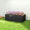 Galvanized Raised Garden Bed, Steel Outdoor Planters with Reinforced Rods, 71" x 36" x 23", Black