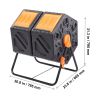 Compost Bin, 37-Gal Dual Chamber Composting Tumbler, High Volume Two Rotating Chambers with 2 Sliding Door and Steel Frame
