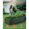 Metal Raised Garden Bed, 6 x 3 x 1.4 ft Outdoor Galvanized Planter Garden Box, Open Bottom Design, Large Planter Raised Bed for Growing Vegetables
