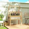 Raised Garden Bed with Mini Greenhouse, Elevated Planter Box with Legs and Bed Liner for Flowers, Vegetables